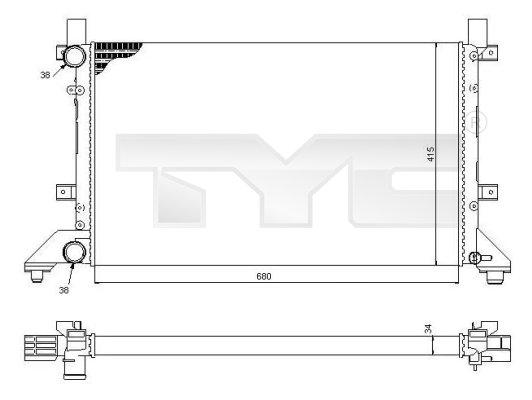 TYC Vízhűtő 737-0056_TYC