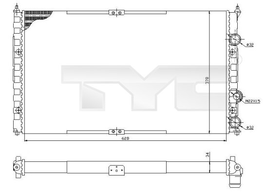 TYC Vízhűtő 737-0057_TYC