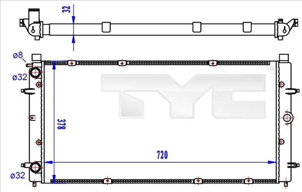 TYC Vízhűtő 737-0059-R_TYC