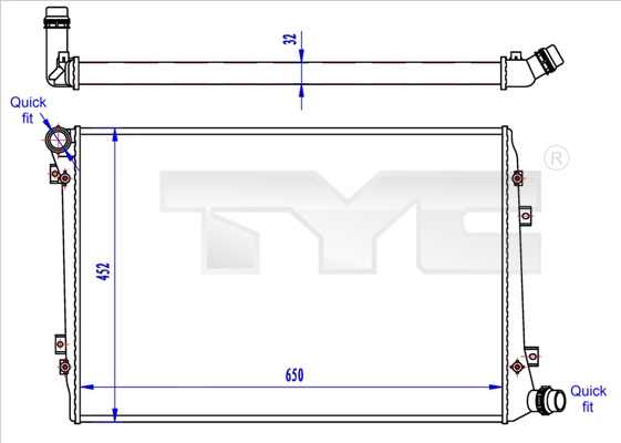 TYC Vízhűtő 737-0062-R_TYC