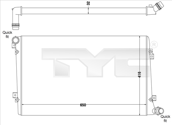 TYC Vízhűtő 737-0063-R_TYC