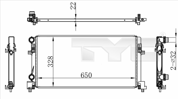 TYC Vízhűtő 737-0073_TYC