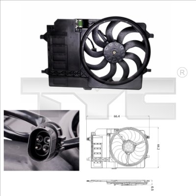 TYC Ventilátor, vízhűtő 803-0001_TYC