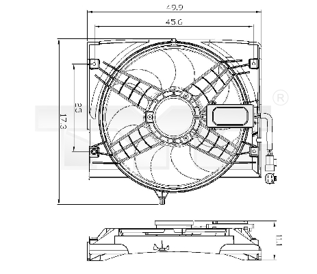 TYC Ventilátor, vízhűtő 803-0011_TYC