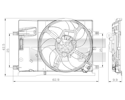 TYC Ventilátor, vízhűtő 809-0018_TYC