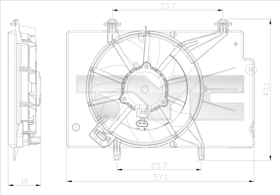 TYC Ventilátor, vízhűtő 810-0043_TYC