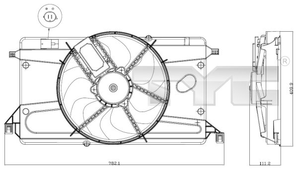 TYC Ventilátor, vízhűtő 820-0002_TYC