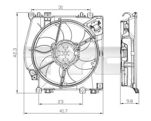 TYC Ventilátor, vízhűtő 828-0001_TYC