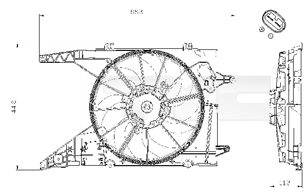 TYC Ventilátor, vízhűtő 828-0002_TYC