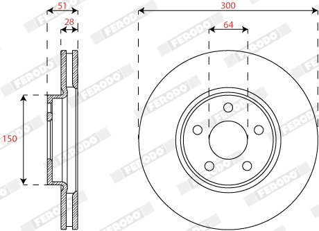 FERODO PREMIER Féktárcsa, mind DDF2816C