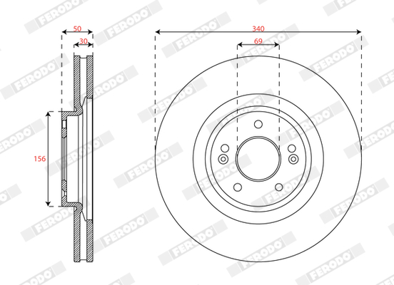 FERODO PREMIER Féktárcsa, mind DDF3074C