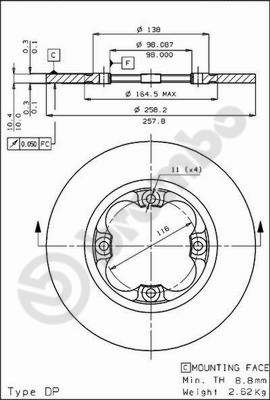 BREMBO Első féktárcsa 08.2162.10_BREMBO