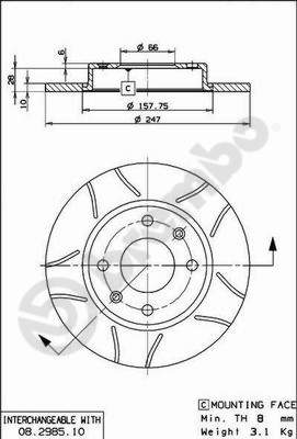 BREMBO Első féktárcsa 08.2985.75_BREMBO