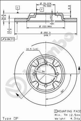 BREMBO Első féktárcsa 08.3109.10_BREMBO