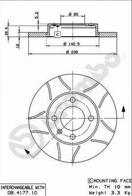 BREMBO Első féktárcsa 08.4177.75_BREMBO