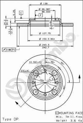 BREMBO Első féktárcsa 08.4786.10_BREMBO