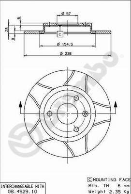 BREMBO Első féktárcsa 08.4929.75_BREMBO