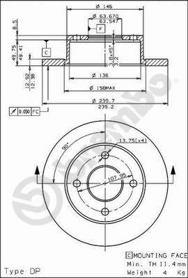 BREMBO Első féktárcsa 08.4946.20_BREMBO