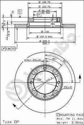 BREMBO Első féktárcsa 08.4974.10_BREMBO