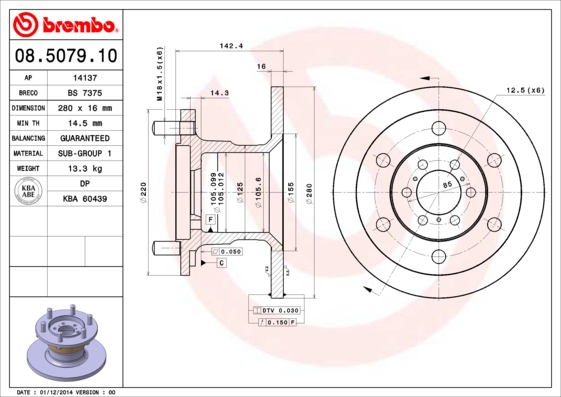 BREMBO Első féktárcsa 08.5079.10_BREMBO