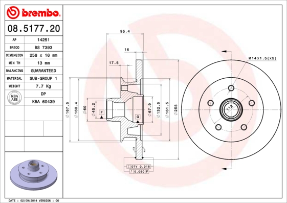 BREMBO Első féktárcsa 08.5177.20_BREMBO