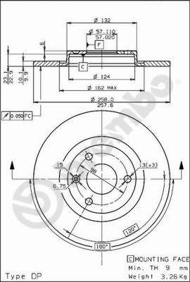 BREMBO Első féktárcsa 08.5265.10_BREMBO