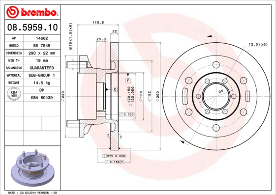 BREMBO Első féktárcsa 08.5959.10_BREMBO