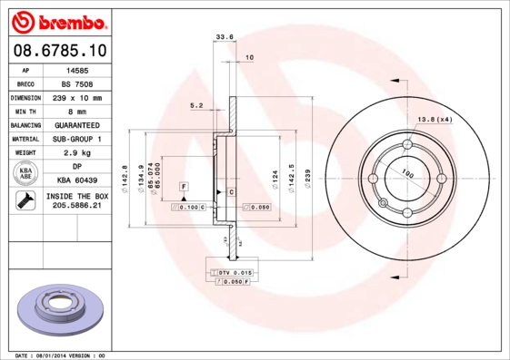 BREMBO Első féktárcsa 08.6785.10_BREMBO