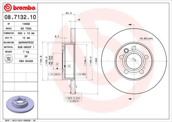 BREMBO Első féktárcsa 08.7132.10_BREMBO