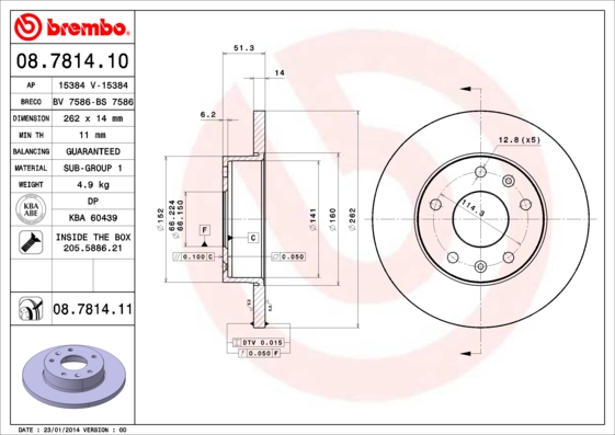 BREMBO Első féktárcsa 08.7814.10_BREMBO