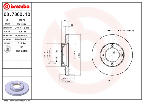 BREMBO Első féktárcsa 08.7860.10_BREMBO