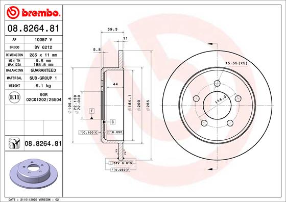 BREMBO Féktárcsa, mind 08.8264.81_BREMBO