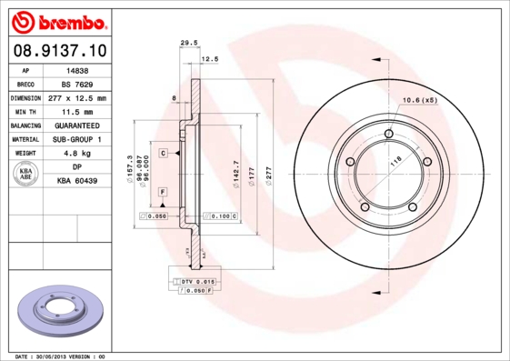 BREMBO Első féktárcsa 08.9137.10_BREMBO