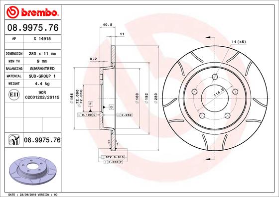 BREMBO Féktárcsa, mind 08.9975.76_BREMBO