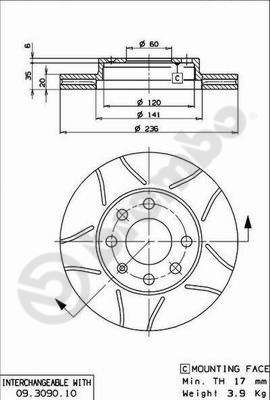 BREMBO Első féktárcsa 09.3090.75_BREMBO