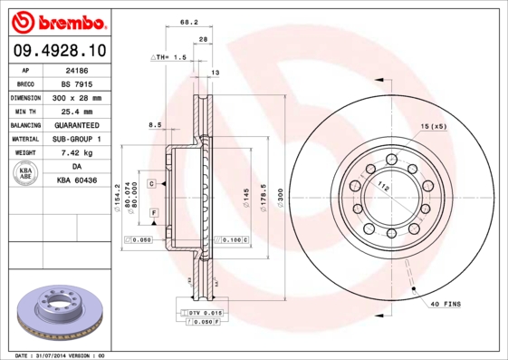 BREMBO Első féktárcsa 09.4928.10_BREMBO