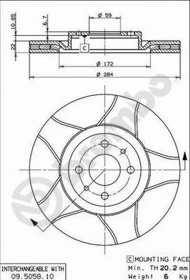 BREMBO Első féktárcsa 09.5058.75_BREMBO