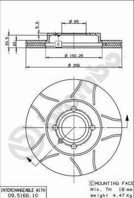 BREMBO Első féktárcsa 09.5166.75_BREMBO