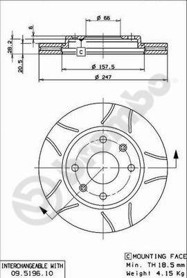 BREMBO Első féktárcsa 09.5196.75_BREMBO