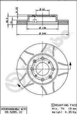 BREMBO Első féktárcsa 09.5285.75_BREMBO