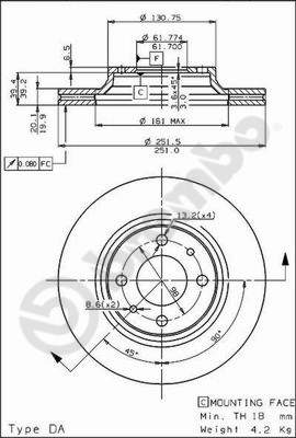 BREMBO Első féktárcsa 09.5307.10_BREMBO