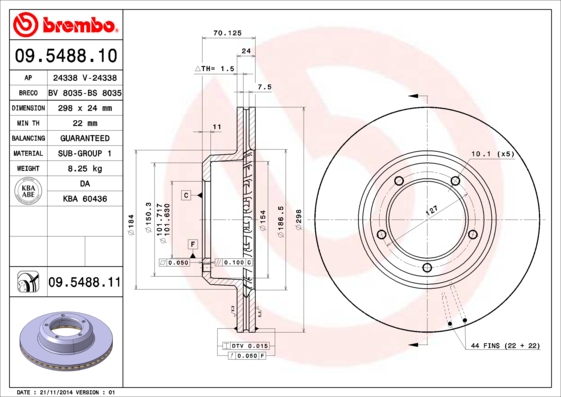 BREMBO Első féktárcsa 09.5488.11_BREMBO