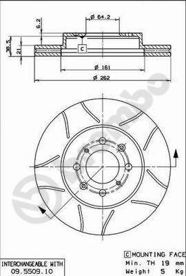 BREMBO Első féktárcsa 09.5509.75_BREMBO