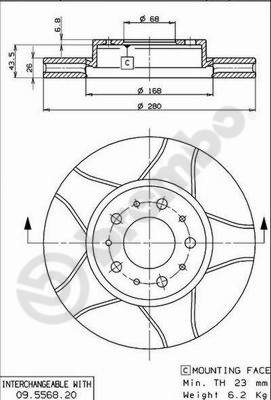 BREMBO Első féktárcsa 09.5568.76_BREMBO