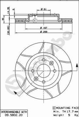 BREMBO Első féktárcsa 09.5802.76_BREMBO