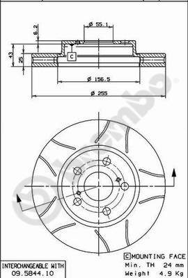 BREMBO Első féktárcsa 09.5844.75_BREMBO