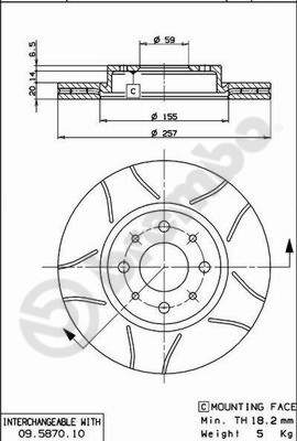 BREMBO Első féktárcsa 09.5870.75_BREMBO