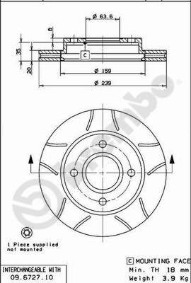 BREMBO Első féktárcsa 09.6727.77_BREMBO