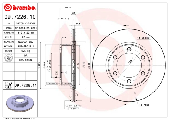 BREMBO Első féktárcsa 09.7226.10_BREMBO