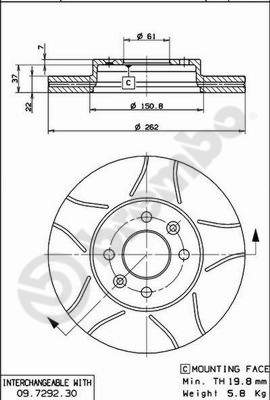 BREMBO Első féktárcsa 09.7292.77_BREMBO